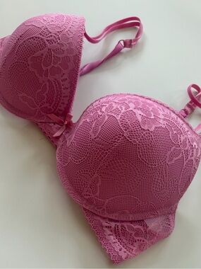 Lace Push-Up Bra - Pink size36c
